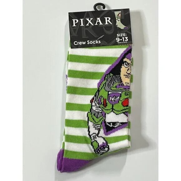 Disney Other - New Pixar Disney Crew Socks Buzz Lightyear from Toy story 9-13